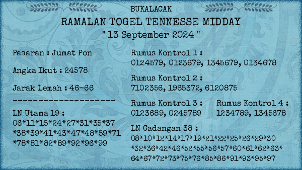 Prediksi Tennesse Midday